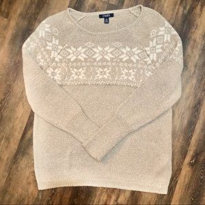 CHAPS Gold Fair Isle Sweater-Medium